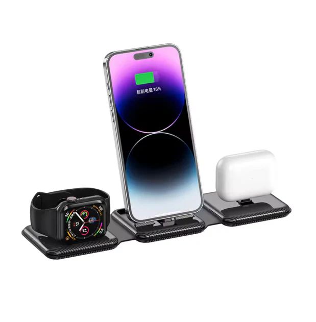 Portable foldable wireless charger for travel