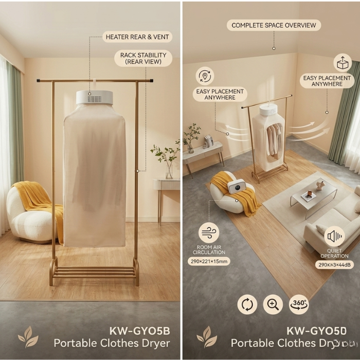 Travel friendly laundry drying machine