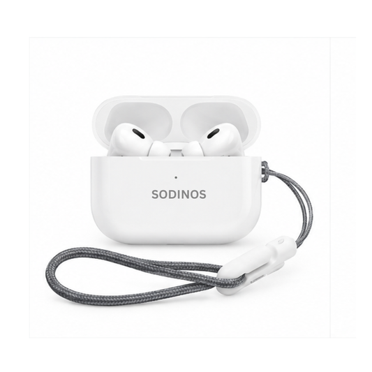 SODINOS Wireless Bluetooth Earbuds with ANC + ENC Noise Reduction | Ultra Portable EDC Earbuds with Lanyard Case