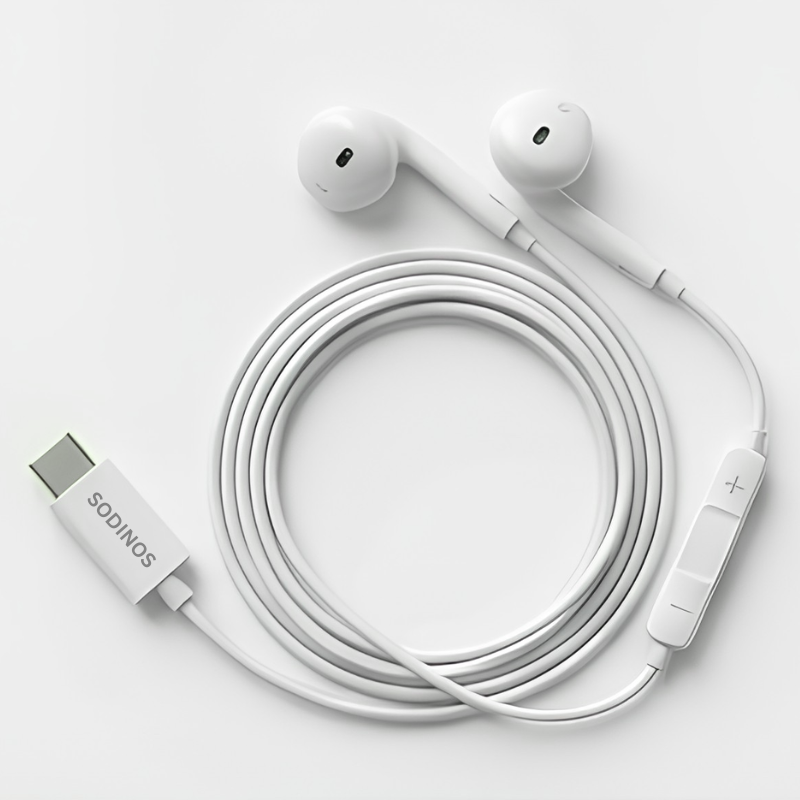 USB-C Wired Earphones with Microphone Hi-Fi Stereo Sound Noise Isolation Earbuds for Smartphones Tablets
