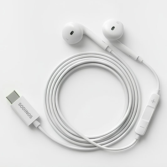 USB-C Wired Earphones with Microphone Hi-Fi Stereo Sound Noise Isolation Earbuds for Smartphones Tablets