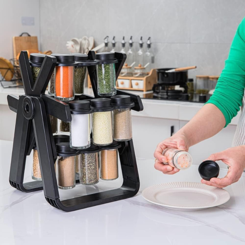 Rotating Kitchen Spice Organizer 18 Jars