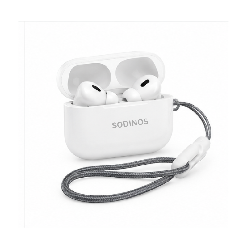 SODINOS Wireless Bluetooth Earbuds with ANC + ENC Noise Reduction | Ultra Portable EDC Earbuds with Lanyard Case