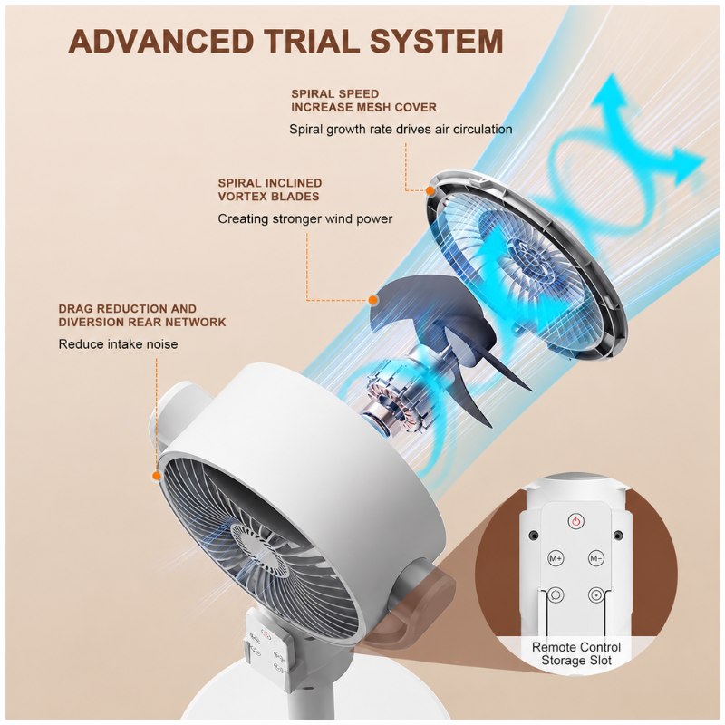 Remote Control Oscillating Standing Fan