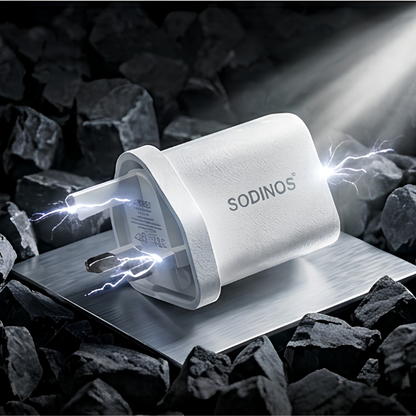 55W GaN Fast Charger White | PD 30W + QC3.0 Dual USB Travel Adapter | USB-C & USB-A Fast Charging Wall
