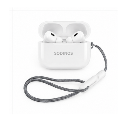 SODINOS Wireless Bluetooth Earbuds with ANC + ENC Noise Reduction | Ultra Portable EDC Earbuds with Lanyard Case