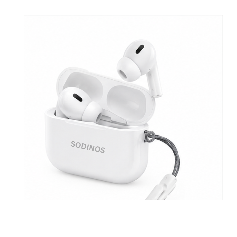SODINOS Wireless Bluetooth Earbuds with ANC + ENC Noise Reduction | Ultra Portable EDC Earbuds with Lanyard Case