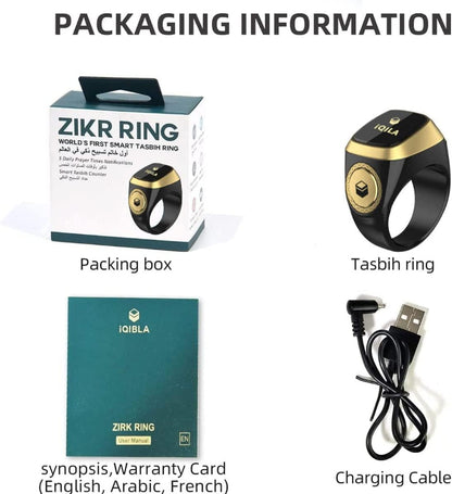 Smart Zikr Ring OLED Display