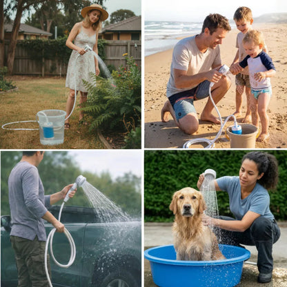 Portable Water Pump Kit with Hose & Nozzle
