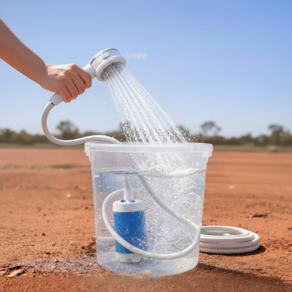 Portable Water Pump Kit with Hose & Nozzle