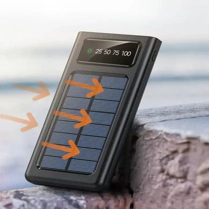 Emergency solar power bank with flashlight 