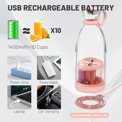 Mini juice blender with stainless steel blades