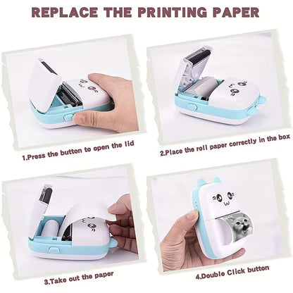 Mini Smart Pocket Inkless Thermal Printer Wireless  for Labels, Receipts, Photos, Notes.
