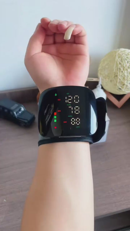 Automatic Digital Wrist Blood Pressure Monitor with LED Display & Voice Broadcast